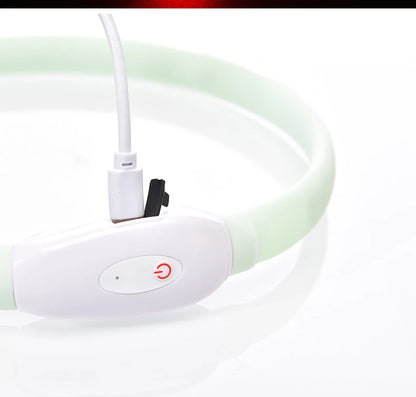 LED Rechargeable Dog Collar — USB Glow Collar with 9 Flashing Modes for Safe Night Walks