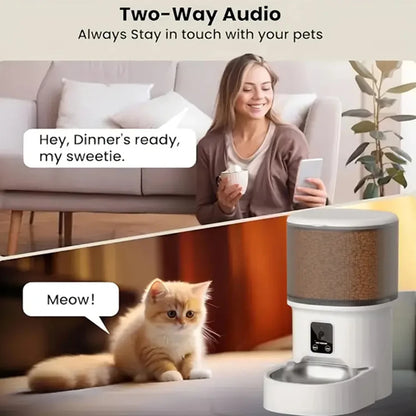 Smart Pet Feeder with HD Camera & App Control — Automatic WiFi Food Dispenser for Cats & Dogs