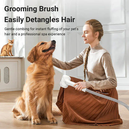 ROJECO 5-in-1 Pet Grooming Vacuum Kit — Professional De-Shedding & Hair Removal for Dogs & Cats