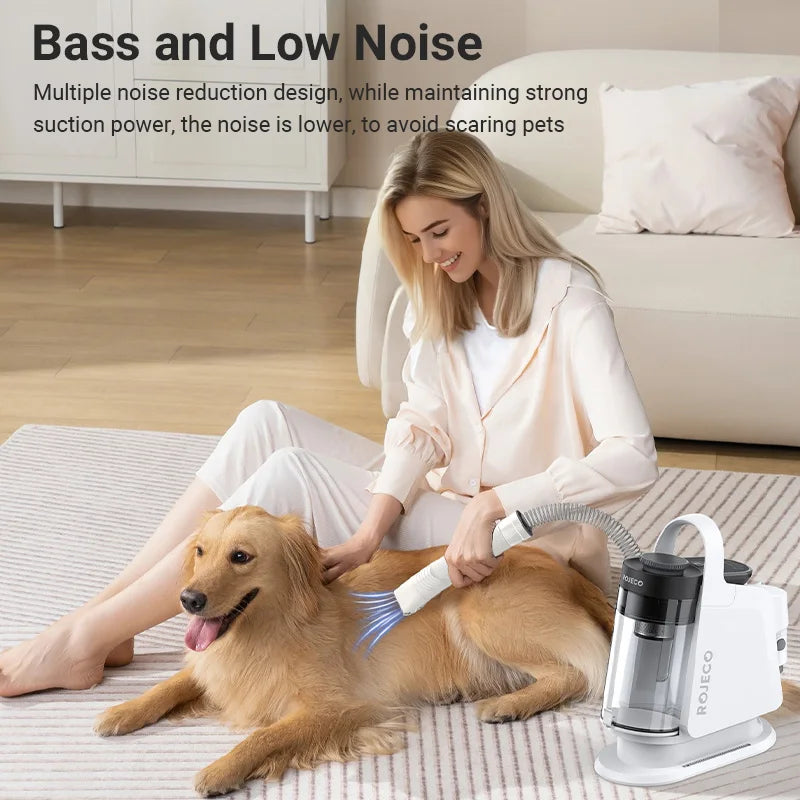 ROJECO 5-in-1 Pet Grooming Vacuum Kit — Professional De-Shedding & Hair Removal for Dogs & Cats