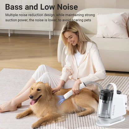 ROJECO 5-in-1 Pet Grooming Vacuum Kit — Professional De-Shedding & Hair Removal for Dogs & Cats