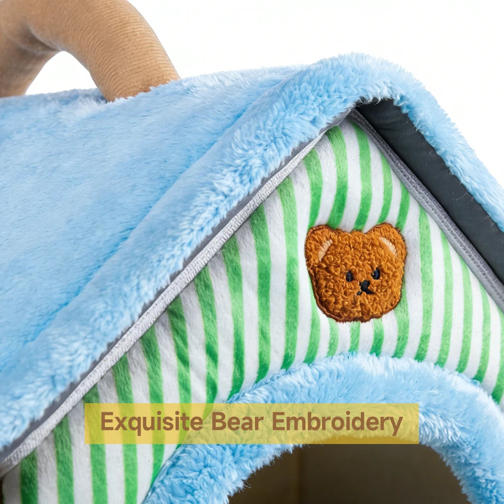 Foldable Pet Cave Bed — Washable Felt Cat & Small Dog House with Cosy Sofa Design (S/M/L)