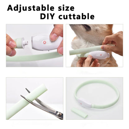 LED Rechargeable Dog Collar — USB Glow Collar with 9 Flashing Modes for Safe Night Walks