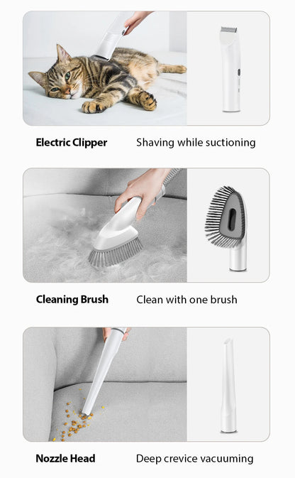 ROJECO 5-in-1 Pet Grooming Vacuum Kit — Professional De-Shedding & Hair Removal for Dogs & Cats