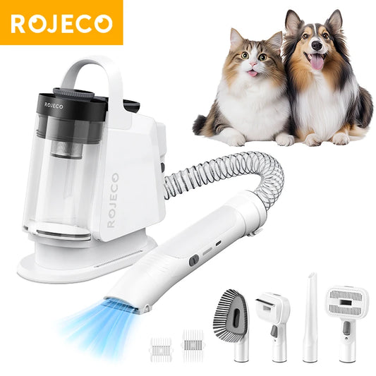 ROJECO 5-in-1 Pet Grooming Vacuum Kit — Professional De-Shedding & Hair Removal for Dogs & Cats