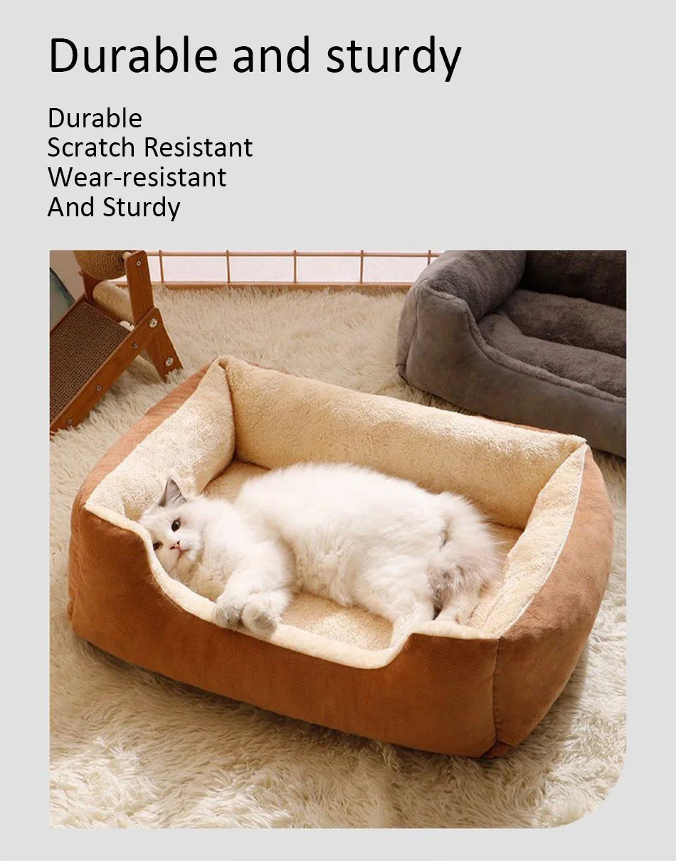 Premium Pet Cushion Bed — Soft Washable Cat & Dog Basket Bed in 5 Colours (S to XXL)