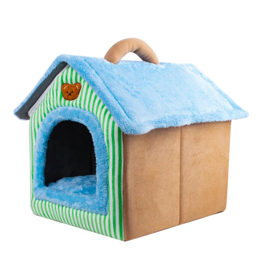 Foldable Pet Cave Bed — Washable Felt Cat & Small Dog House with Cosy Sofa Design (S/M/L)