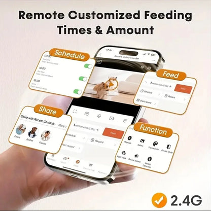 Smart Pet Feeder with HD Camera & App Control — Automatic WiFi Food Dispenser for Cats & Dogs